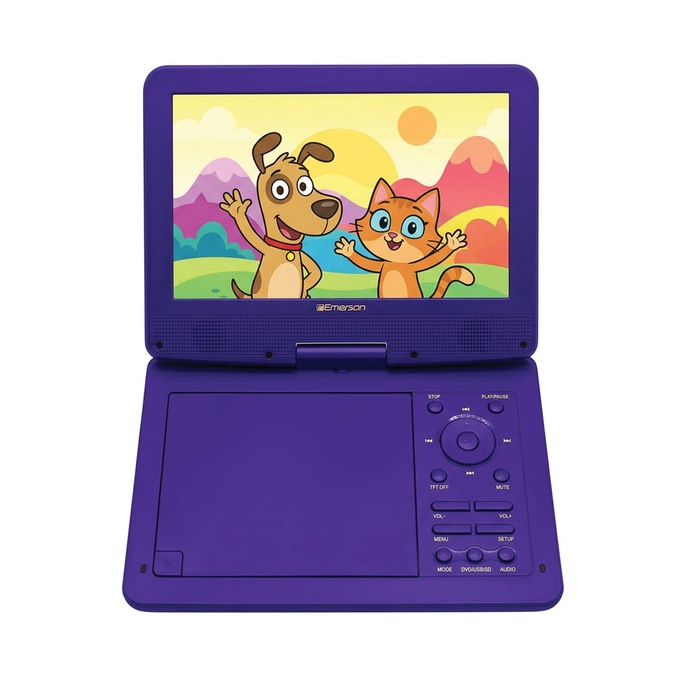 Emerson 10.1" Swivel Screen DVD Player, Purple, large