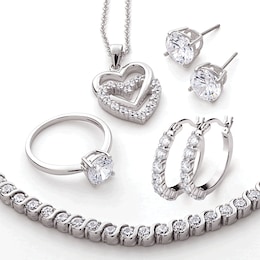 5-Piece Cubic Zirconia Silvertone Jewelry Set, , large