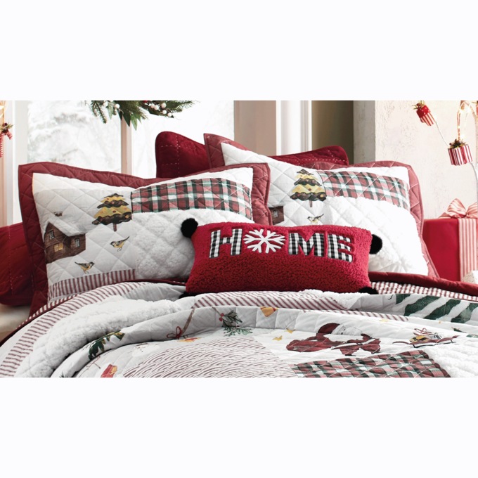 Holiday Sherpa Patch Sham, , large