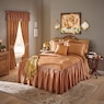 Faux-Suede Skirted Bedspread Set and Window Treatments, , large