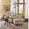 Buffalo Check Armchair and Ottoman, Taupe Cream, large