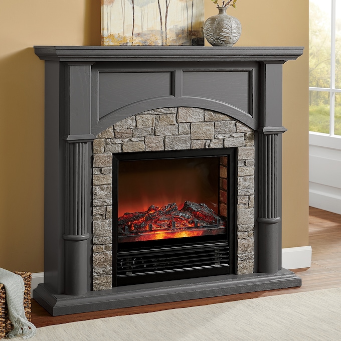 Faux Brick Fireplace, , large