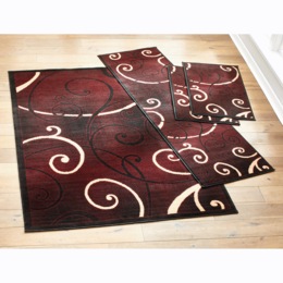 4-Piece Scrollwork Rug Set, , large