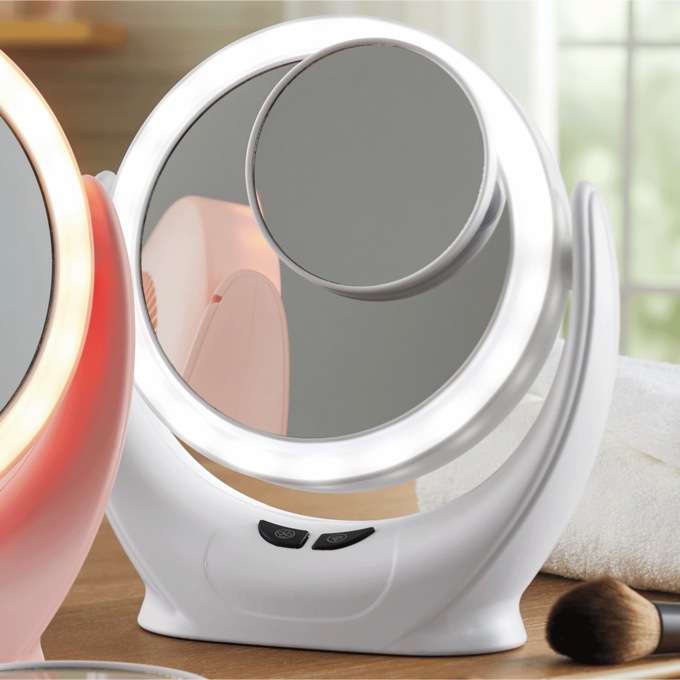 Cool Breeze Vanity Mirror, White, large