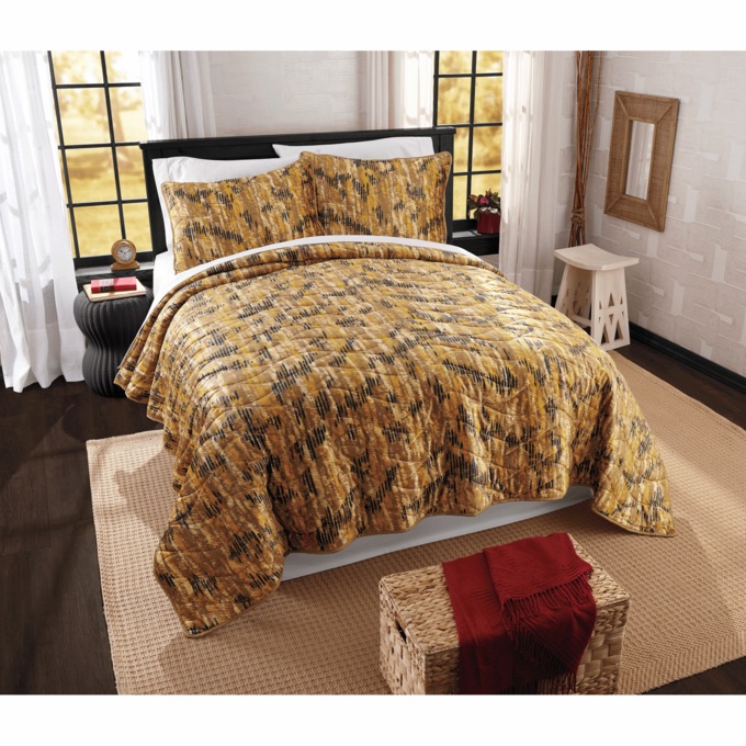 Velvet Animal Print Quilt and Sham, , large