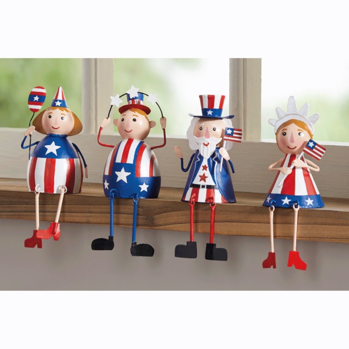 Set of 4 Americana Shelf Sitters, , large