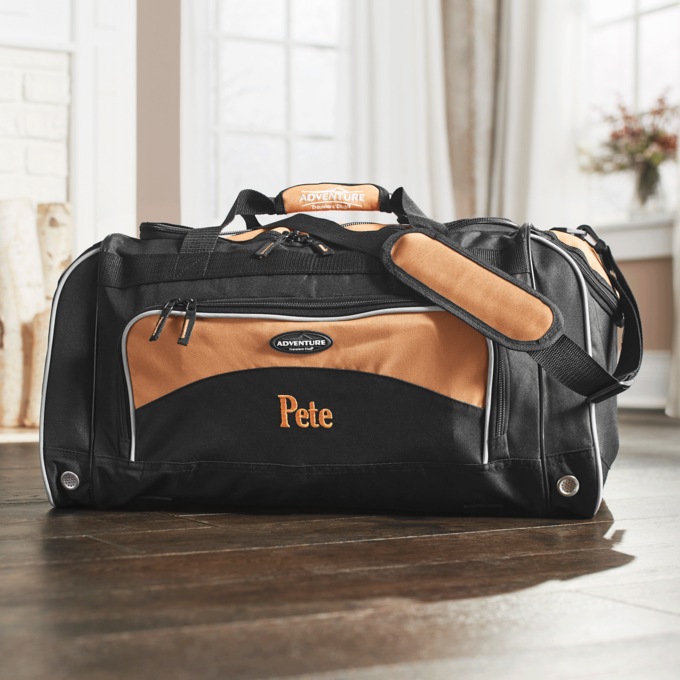 Personalized Duffel Bag with Shoe Pocket and Lockable Zips, , large