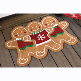 Gingerbread Trio Coir Mat - 24&quot; x 36&quot;, , large