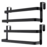 Set of 2 Over-the-Door Double Towel Racks, Iron, Black, , large