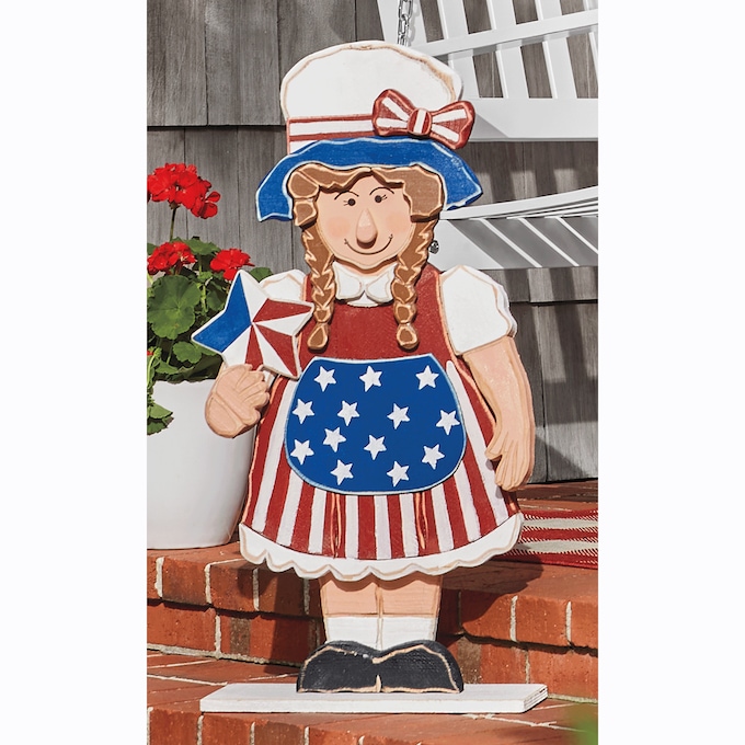 Chunky Wood Patriotic Girl or Boy, , large