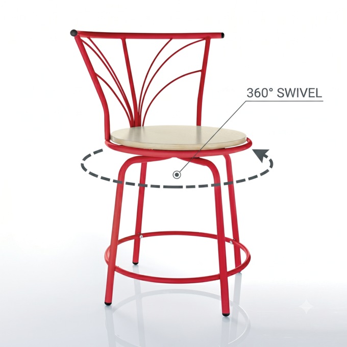 3-Piece Colorful Bistro Dining Set with Swivel Chairs, , large