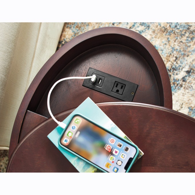 Powered Oval End Table, , large