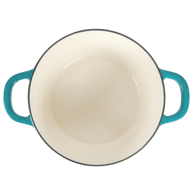 Crock Pot Artisan 7-qt. Enameled Cast Iron Round Dutch Oven with Lid, Teal Ombre, large