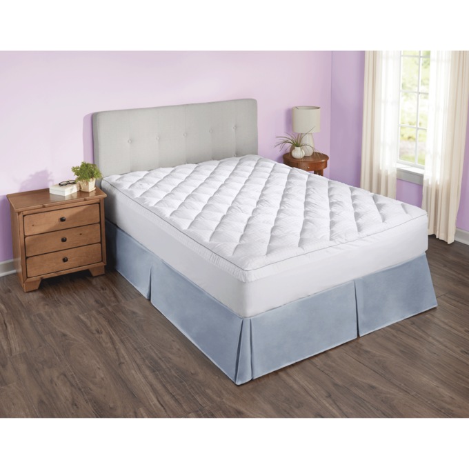 Dobby Block Mattress Topper, , large