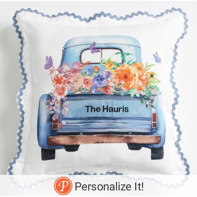 Flower Truck Pillow, , large