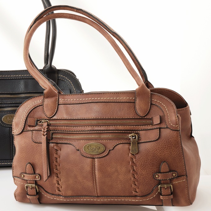 Born Lambertville Genuine Leather Buckle Satchel, , large