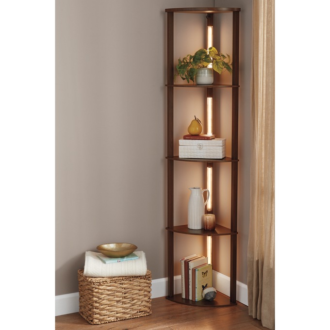 Large wooden best sale corner shelf