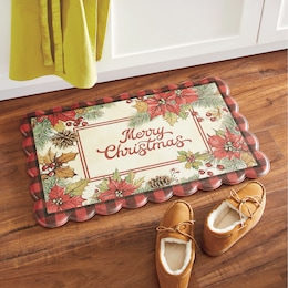 Christmas Anti-Fatigue Scalloped-Edge Mat - 18" x 30", , large