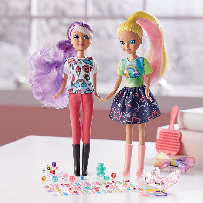 Set of 2 Cutesy Bow Dolls, , large
