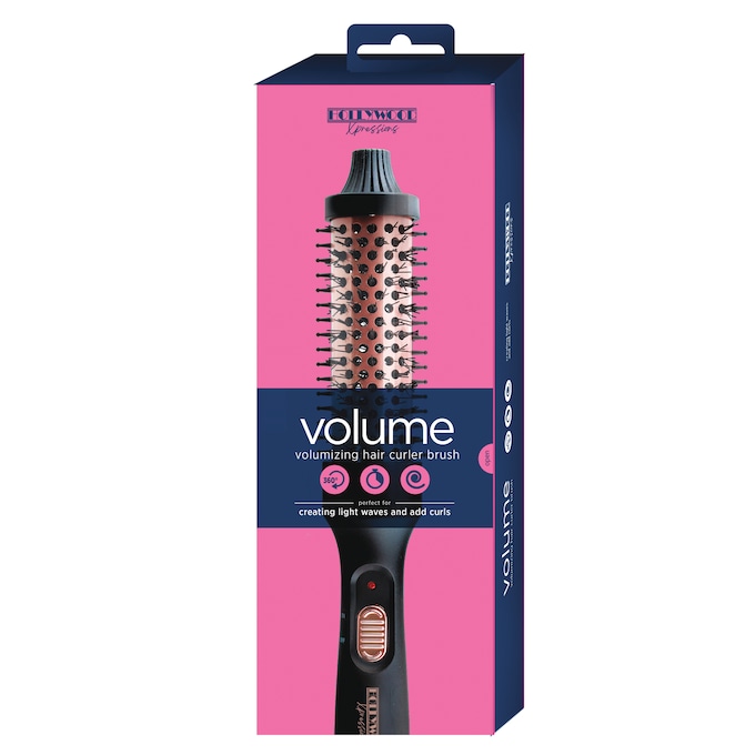 Volumizing Hot Curler Brush, Black, large