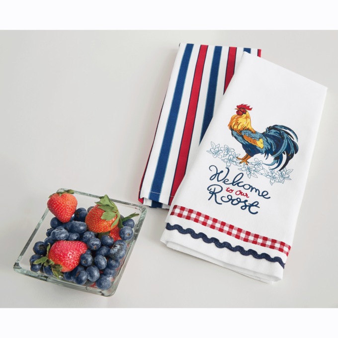 Set of 2 Americana Rooster Kitchen Towels, , large