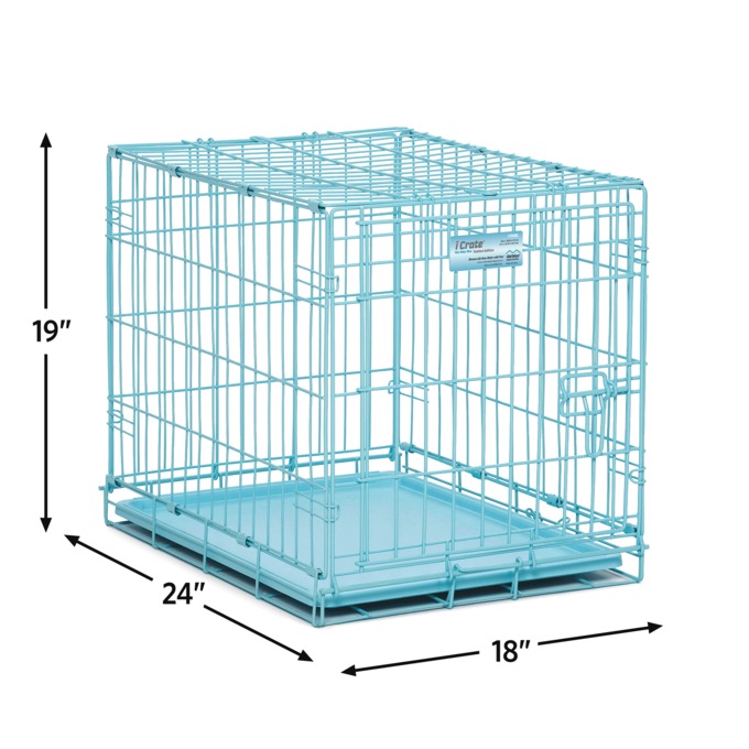 MidWest iCrate Single-Door Crate, Blue, large