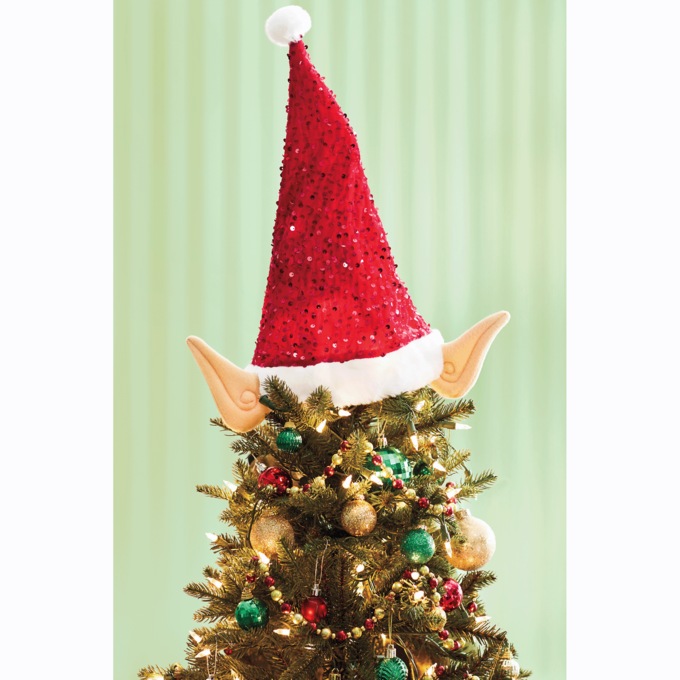 Animated Elf Hat Tree Topper, , large
