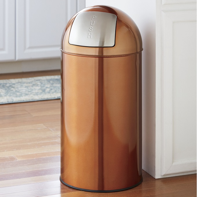 copper step trash can