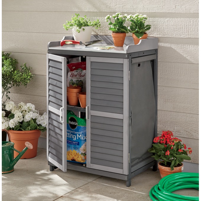 Shutter Door Potting Table & Shed, , large