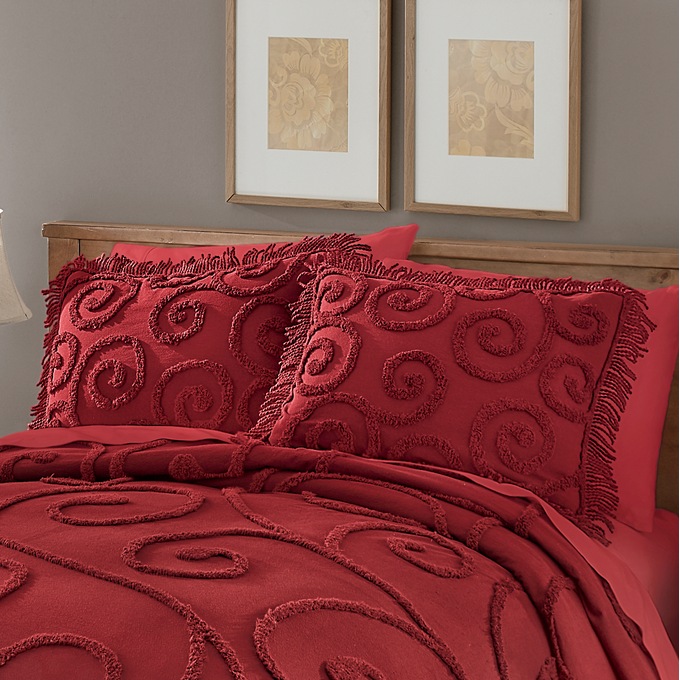 Scroll Chenille Sham, , large