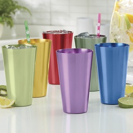6-Piece Assorted 22-oz Aluminum Tumbler Set, , large