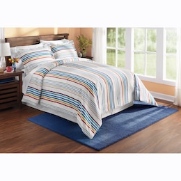 Color Connection Down-Alternative Striped Comforter Set, , large