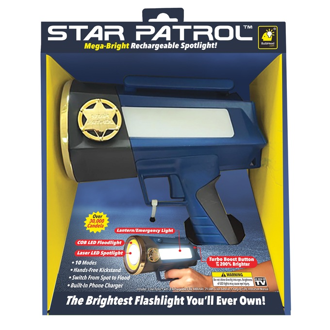 Star Patrol Mega-Bright Rechargeable Spotlight, , large