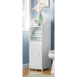 J JINXIAMU Small Bathroom Storage,Bathroom Storage Cabinet with Toilet  Paper Holder Insert,Bathroom Stand for Small Space,White (30''H, Pure White)