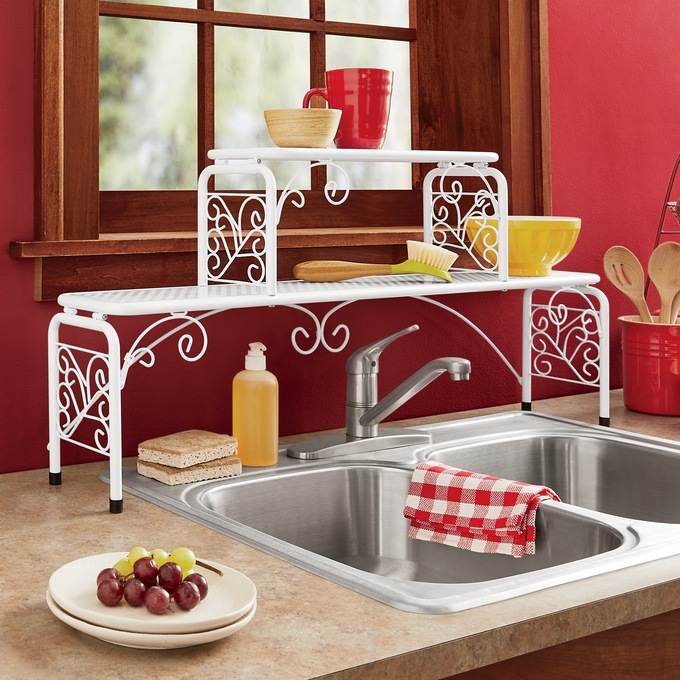 2-Tier Scroll Sink Shelf, , large