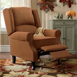 Microfiber Wingback Recliner, , large
