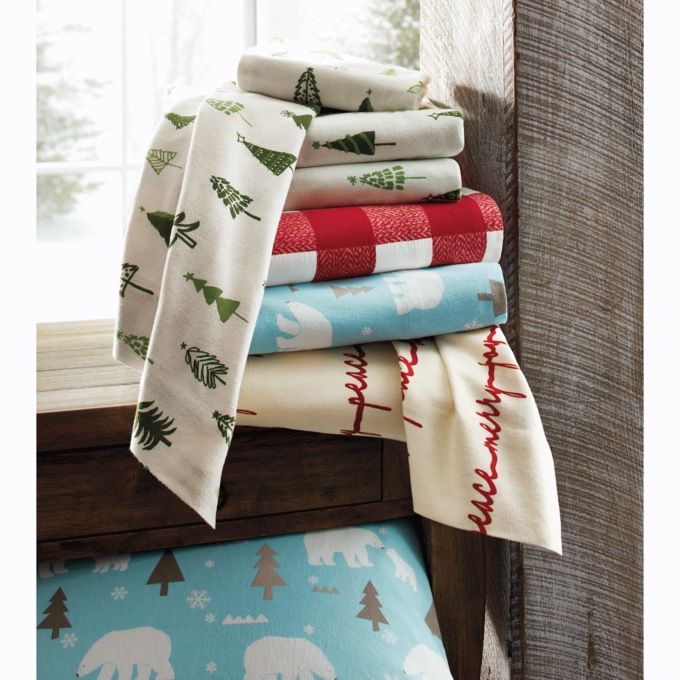 Novelty Cotton Flannel Sheet Set, , large