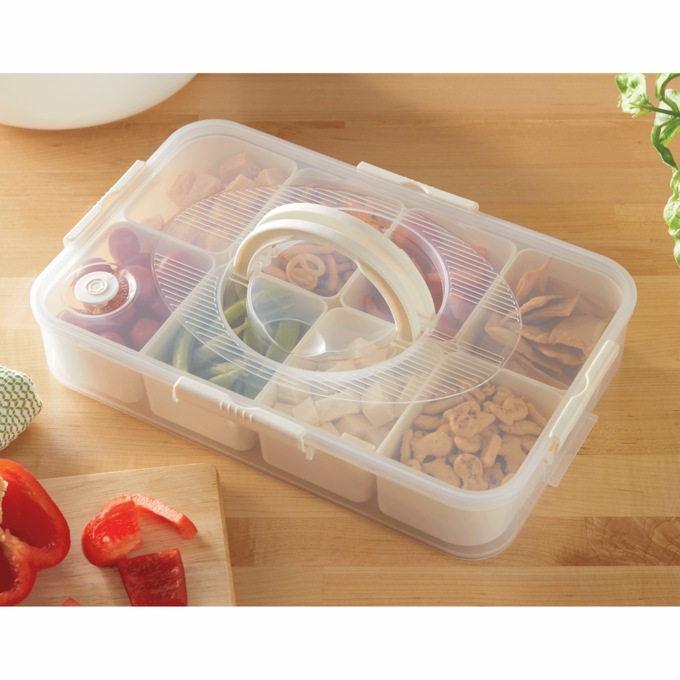 Divided Container with Lid & Handle, , large