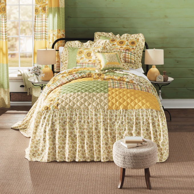 Harvest Skirted Bedspread Set, , large