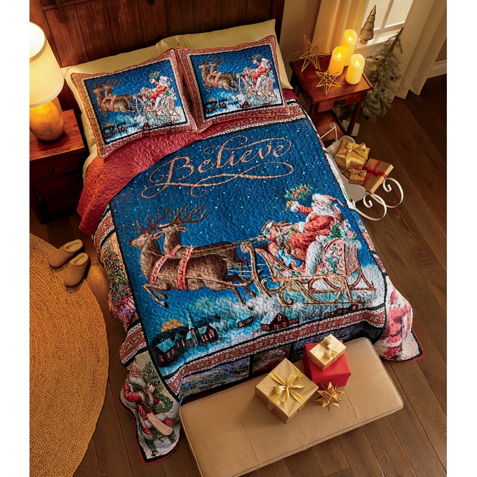 Holiday Patch Quilt and Sham, , large
