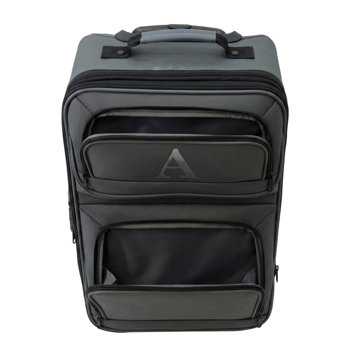 Montgomery Ward Personalized 3-Piece Soft-Sided Carry-On Set, Graphite, large