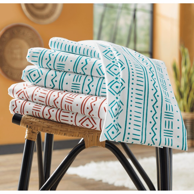 Mudcloth-Style Printed Microfiber Sheets, , large
