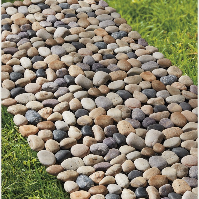 Set of 8 Outdoor River Rock Patio Tiles, , large