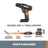 Worx 20-Volt 3/8" Drill/Driver, , large