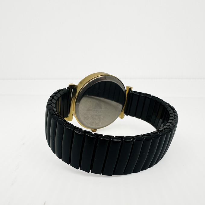 Ladies' Embellished Stretch-Band Colorful Watch, Black, large