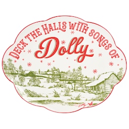 Dolly Parton Holiday Toile 12-Inch Oval Platter, , large