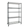 Wide 5-Tier Rolling Metal Wire Storage Rack with Wheels, , large