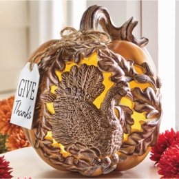 Lit Give Thanks Pumpkin, , large
