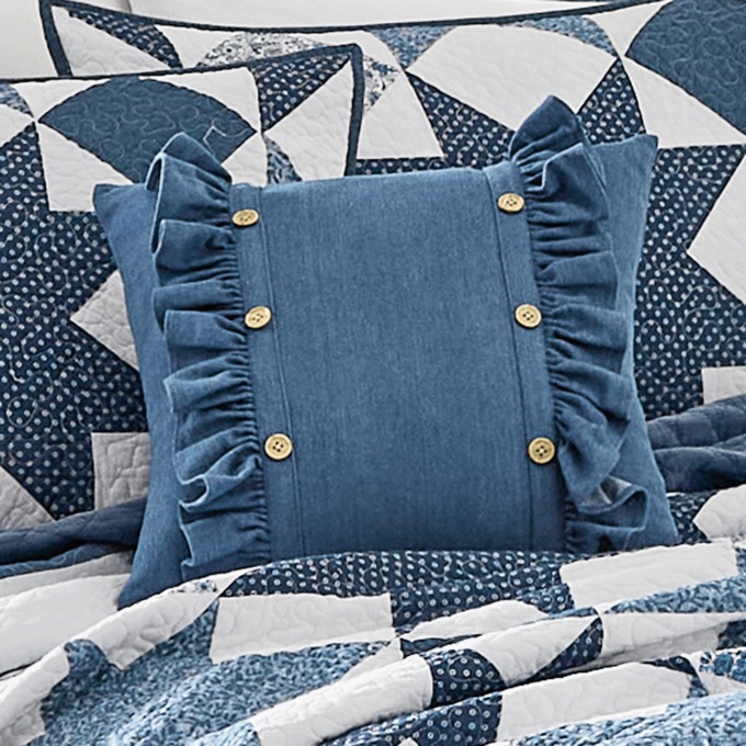 Denim Look Accent Pillow, , large