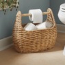 Toilet Paper Holder Wicker Basket, Brown, large